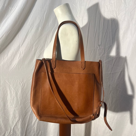 Madewell Brown Leather Tote Bag - Picture 1 of 3